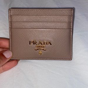 Prada logo plaque cardholder
